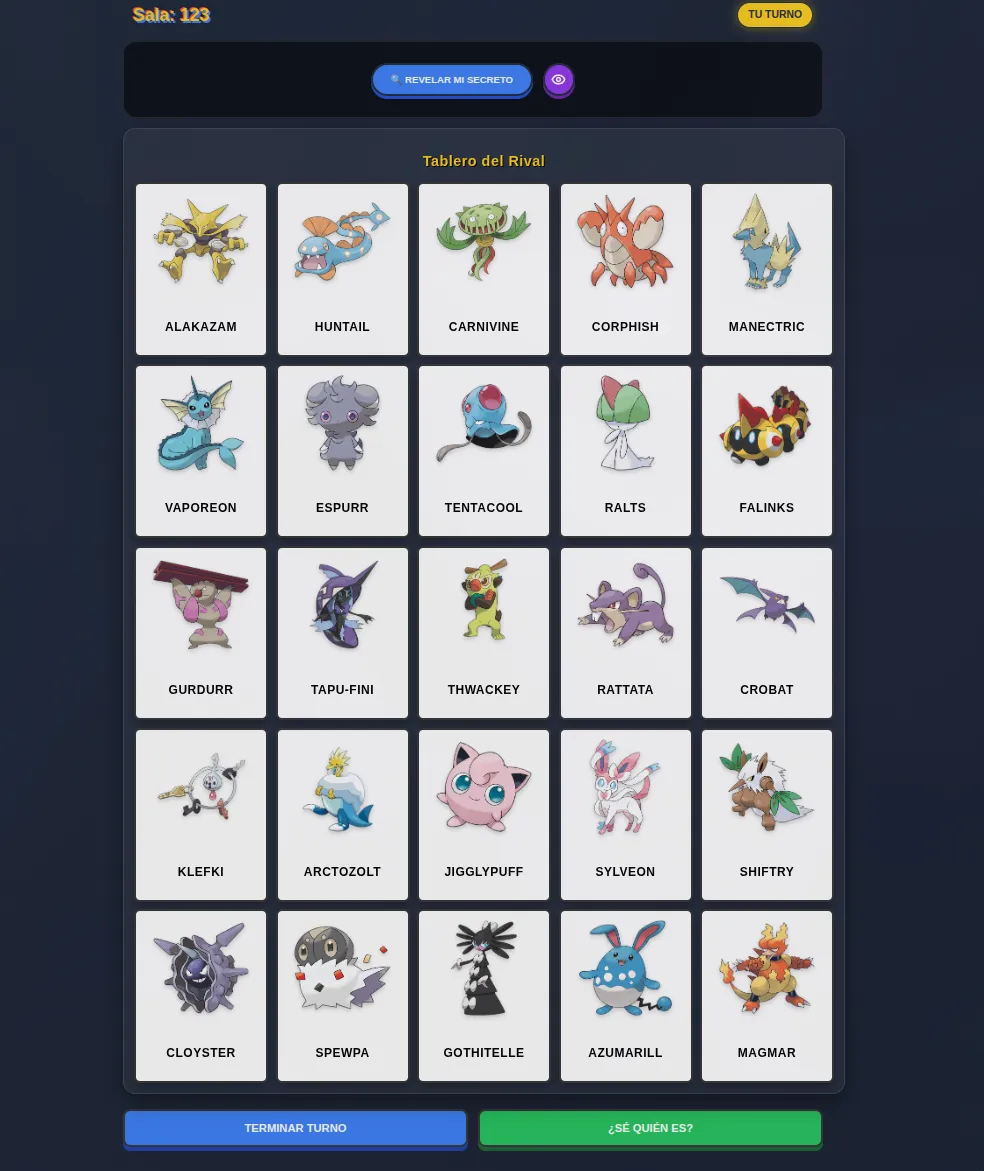 Pantalla de batalla del juego Pokémon
